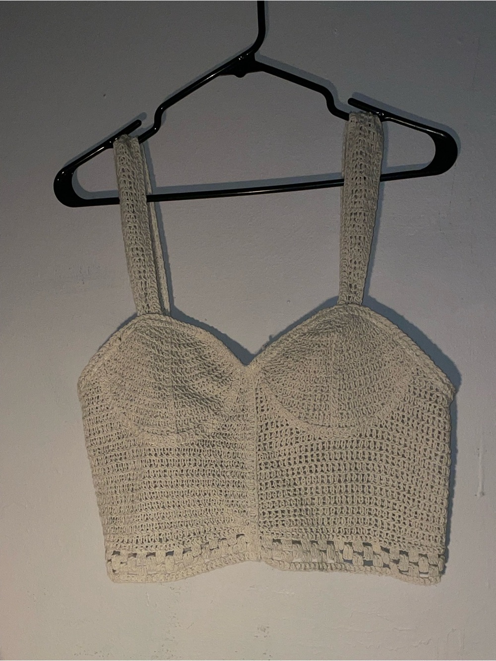 Zara Cream Crochet Crop Top